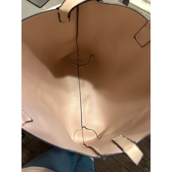 Jules Kae Light Pink Faux Leather Tote preppy carry all - Picture 9 of 9